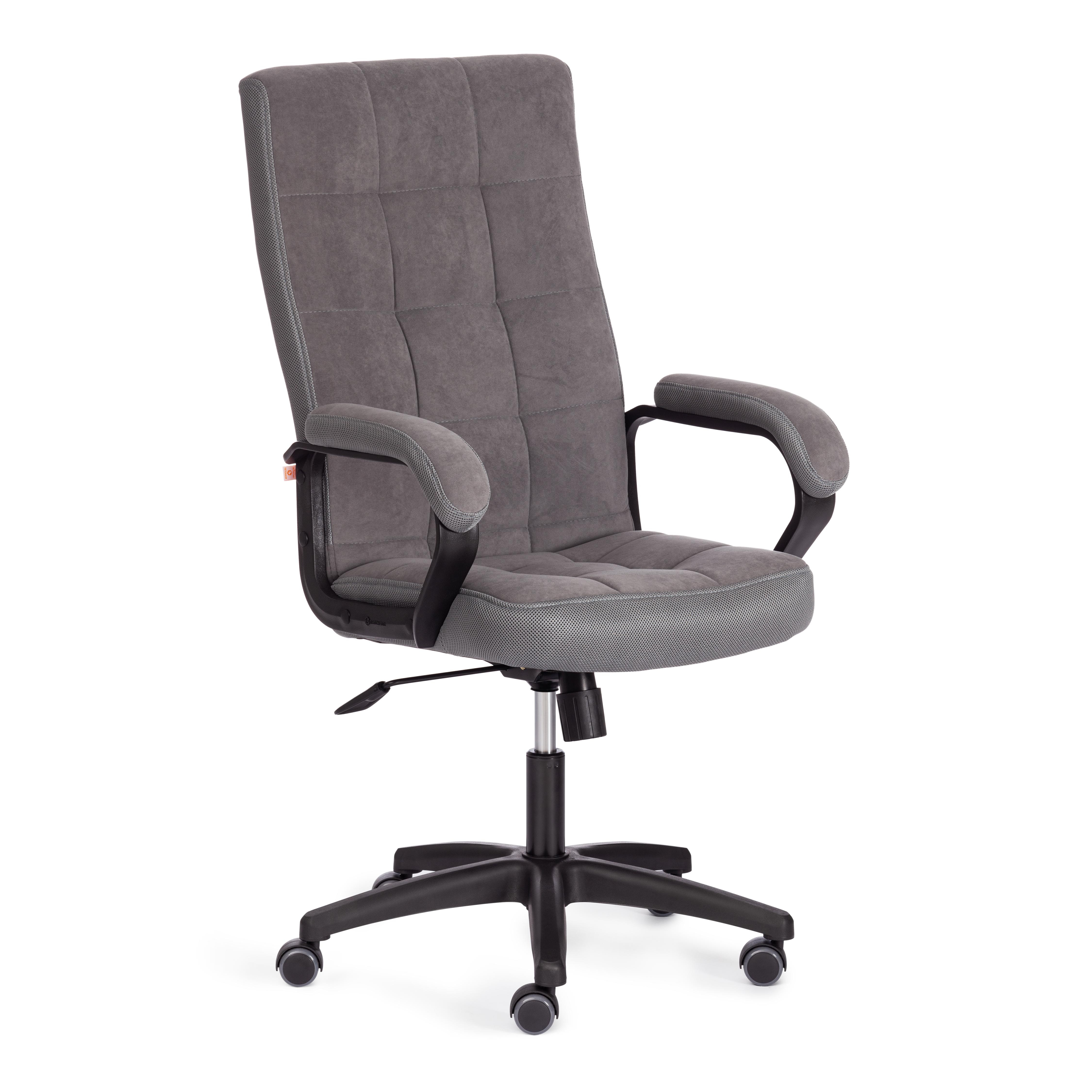 Компьютерное кресло TETCHAIR флок ткань серый - фото 3