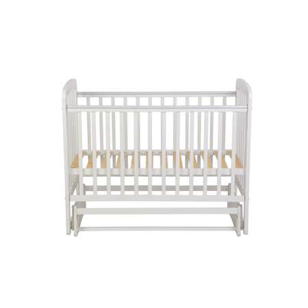 Детская кроватка Polini kids прямоугольная, поперечный маятник (белый)
