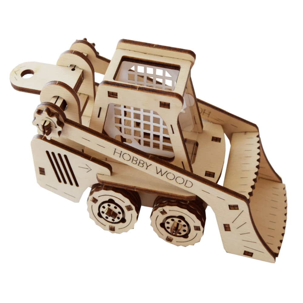 Конструктор HobbyWood Мини-погрузчик деревянный - фото 4