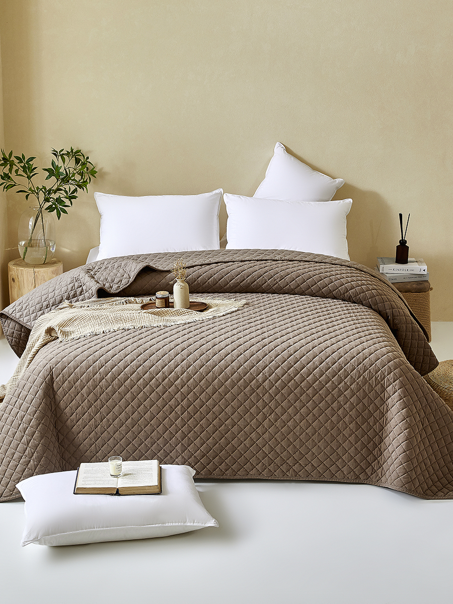 Покрывало Theodora вельвет мокко 240 x 220 см - фото 2