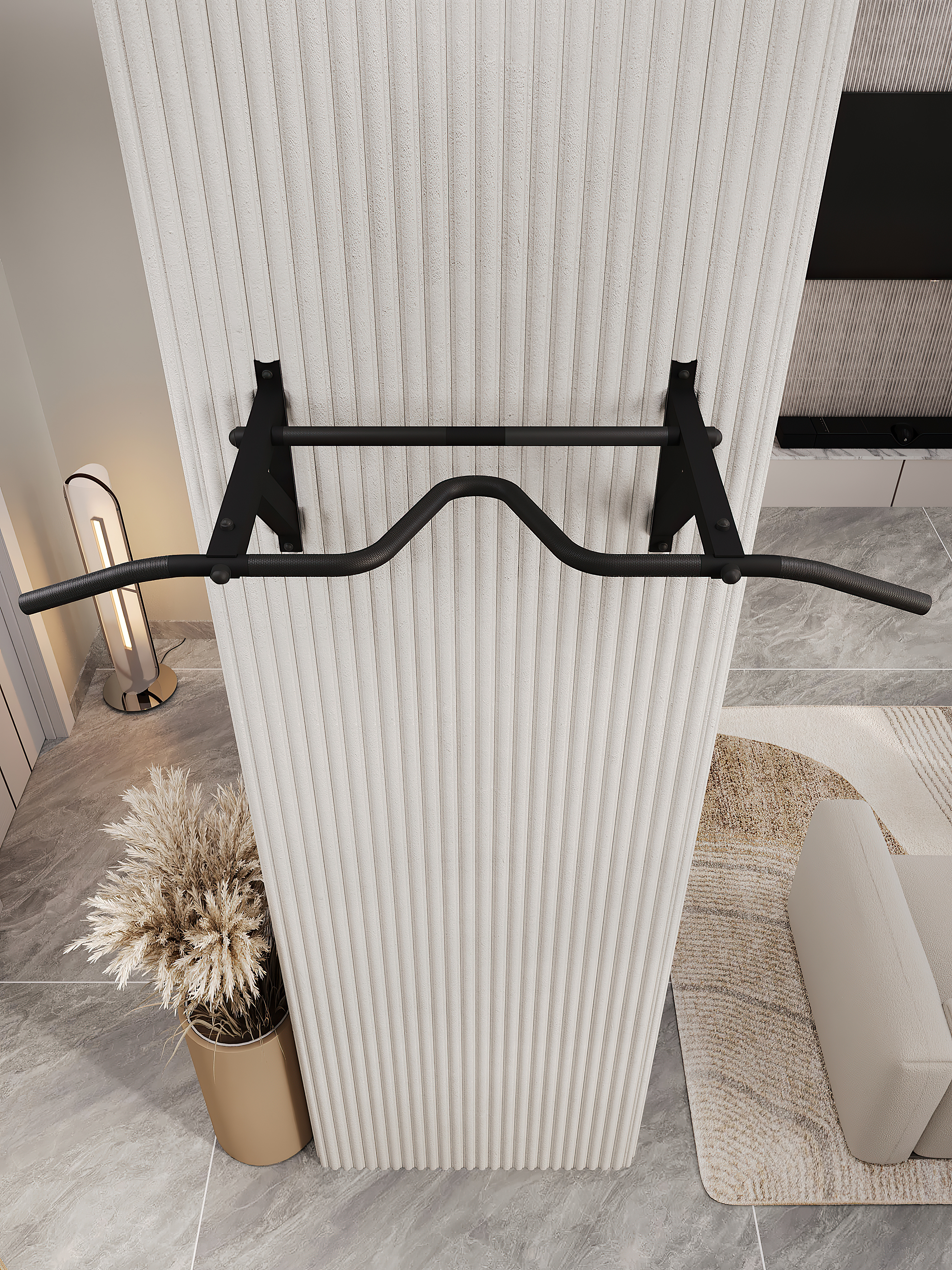 Турник настенный VENOM BLACК - стальное рифление хватов - фото 4