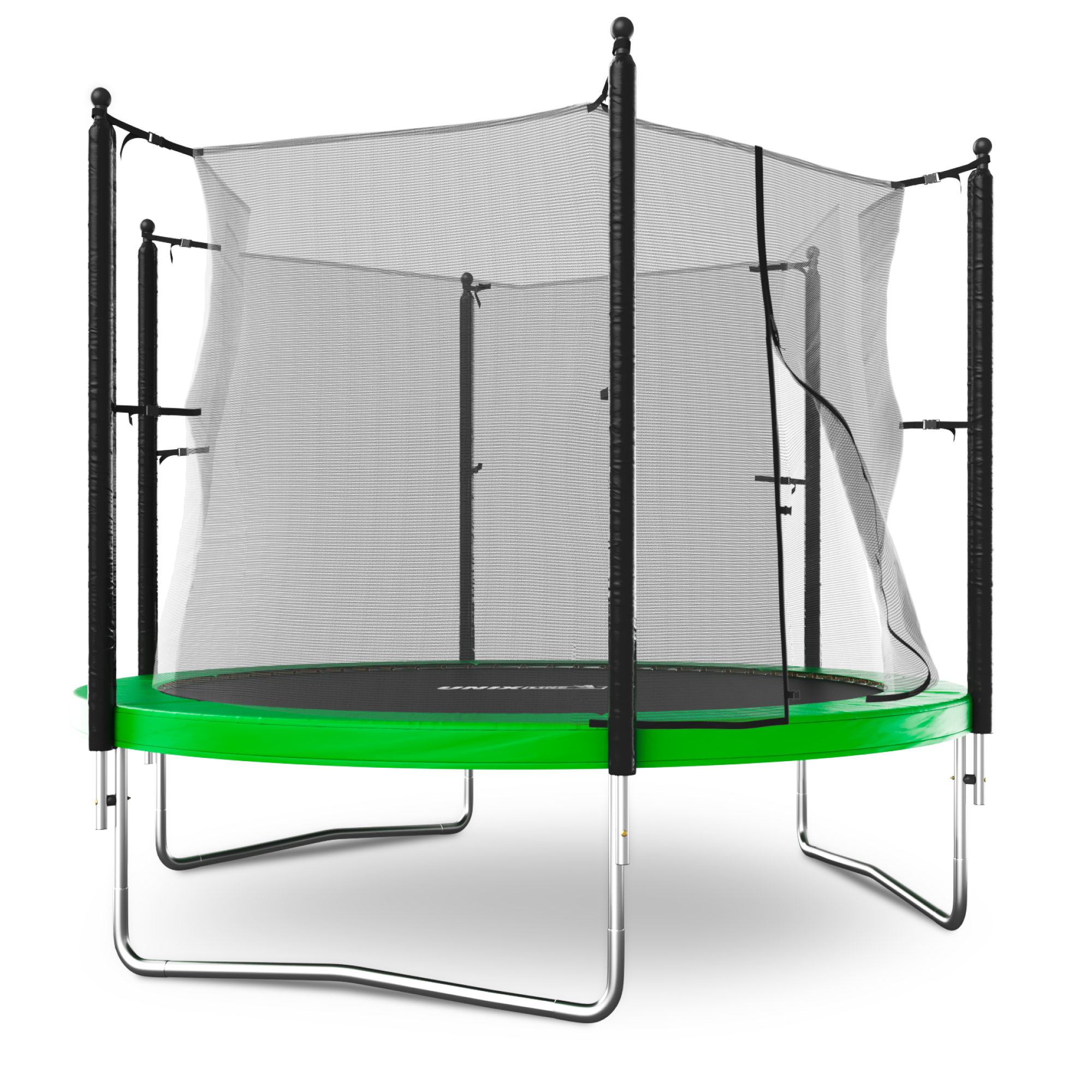 Батут каркасный Simple 10 ft UNIX line Green с внутренней защитной сеткой общий диаметр 305 см до 140 кг - фото 18