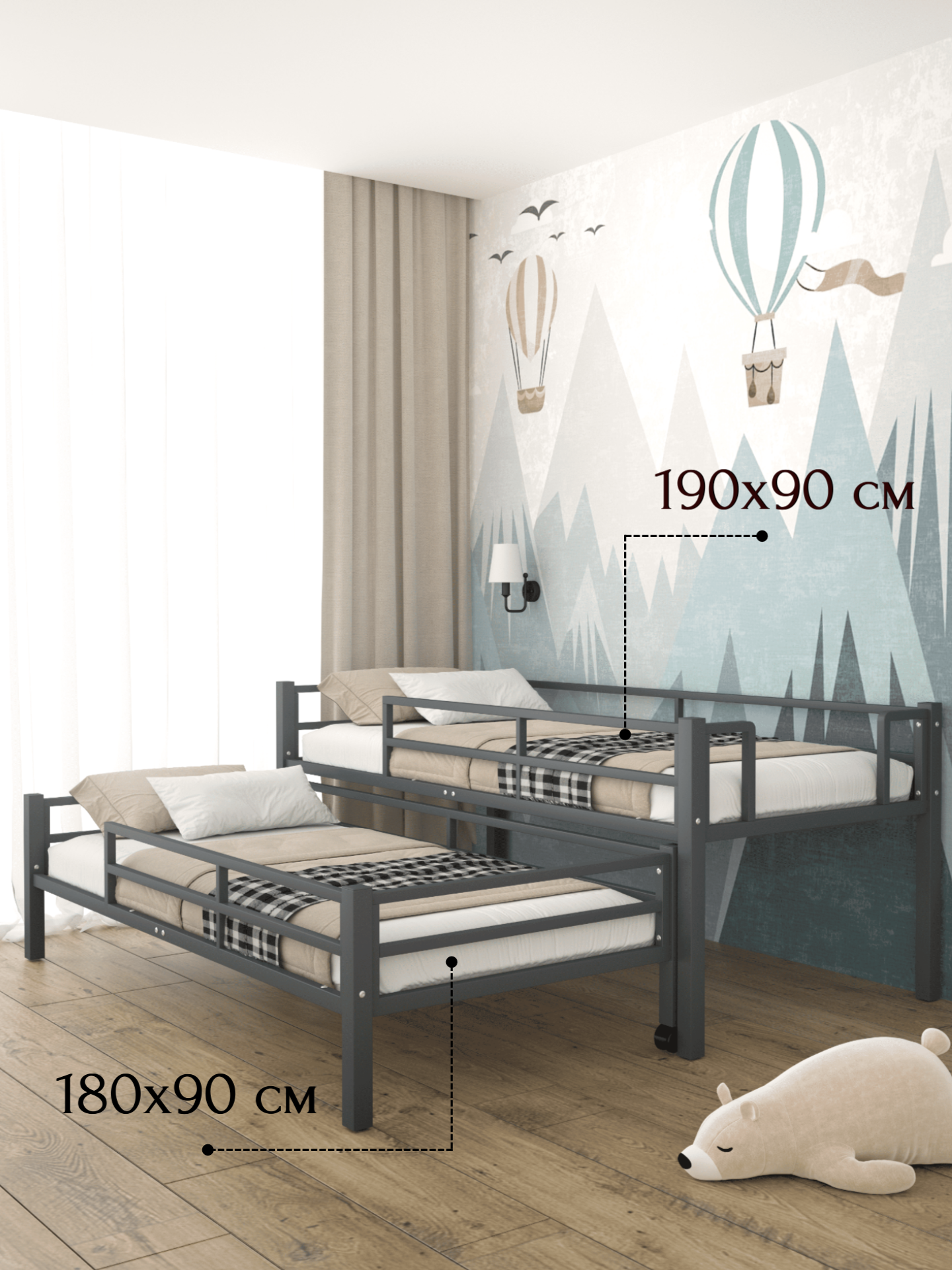 Кровать REDFORD (серый) - фото 1