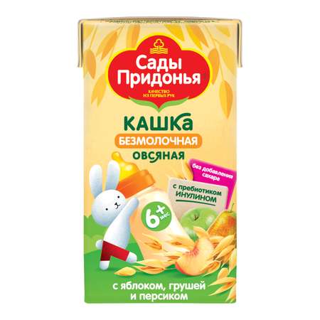 Кашка Сады Придонья безмолочная овсяная с яблоком грушей и персиком обогащённая пребиотиком 125г