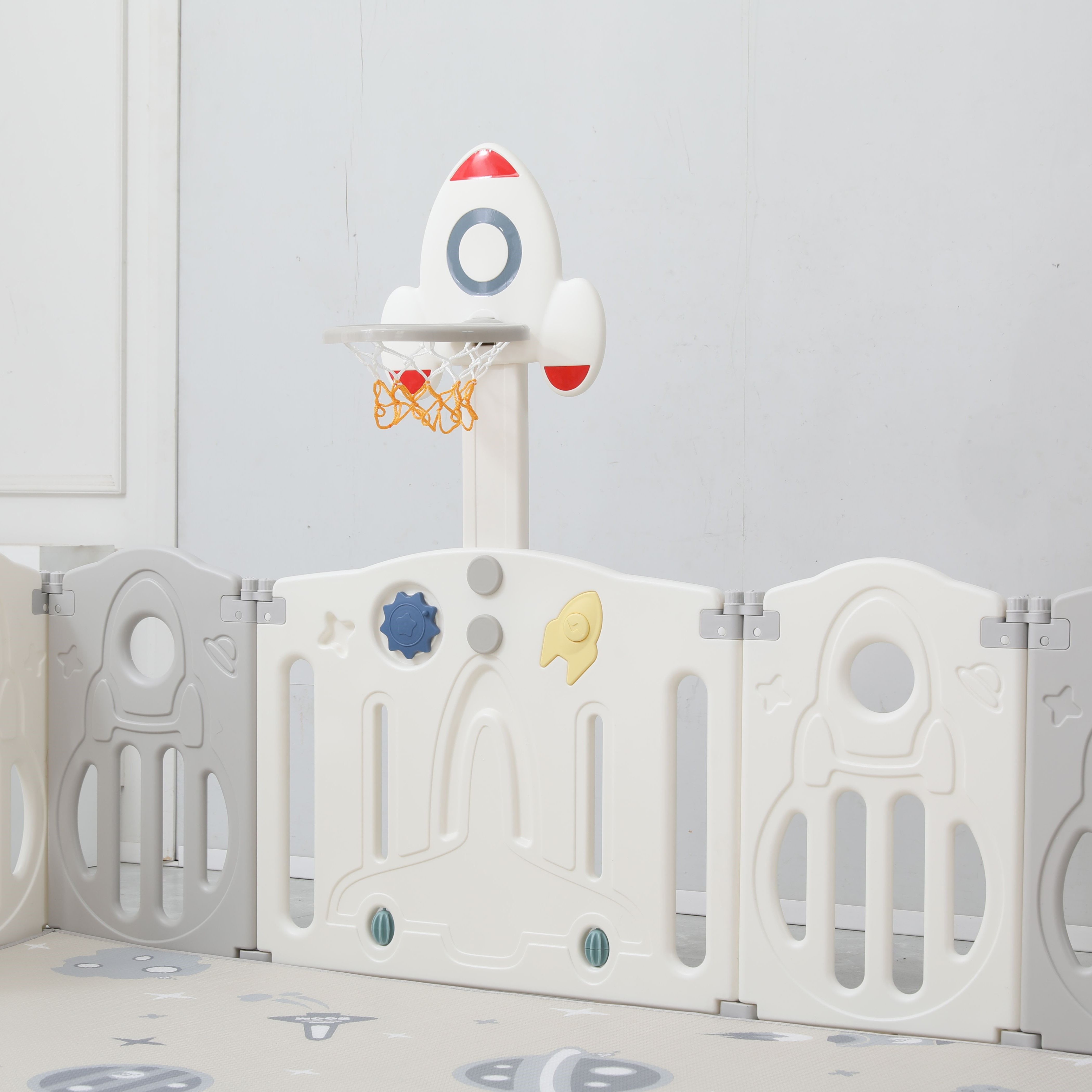 Манеж UNIX Kids Supreme space 200x200 cm grey PPSUSP16GRY - фото 7