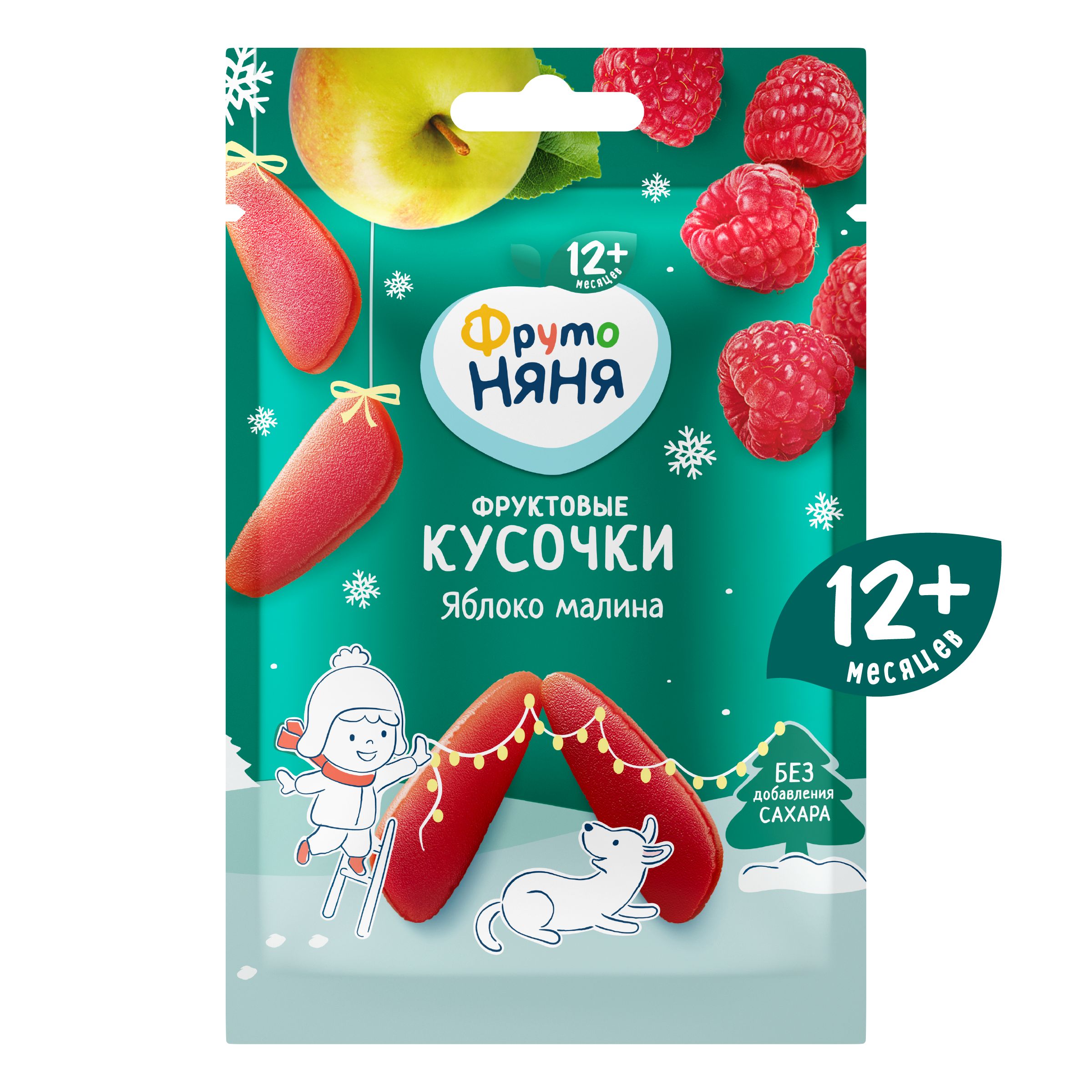 Фруктовые кусочки ФрутоНяня из яблок и малины с 12 мес 15 г - фото 1