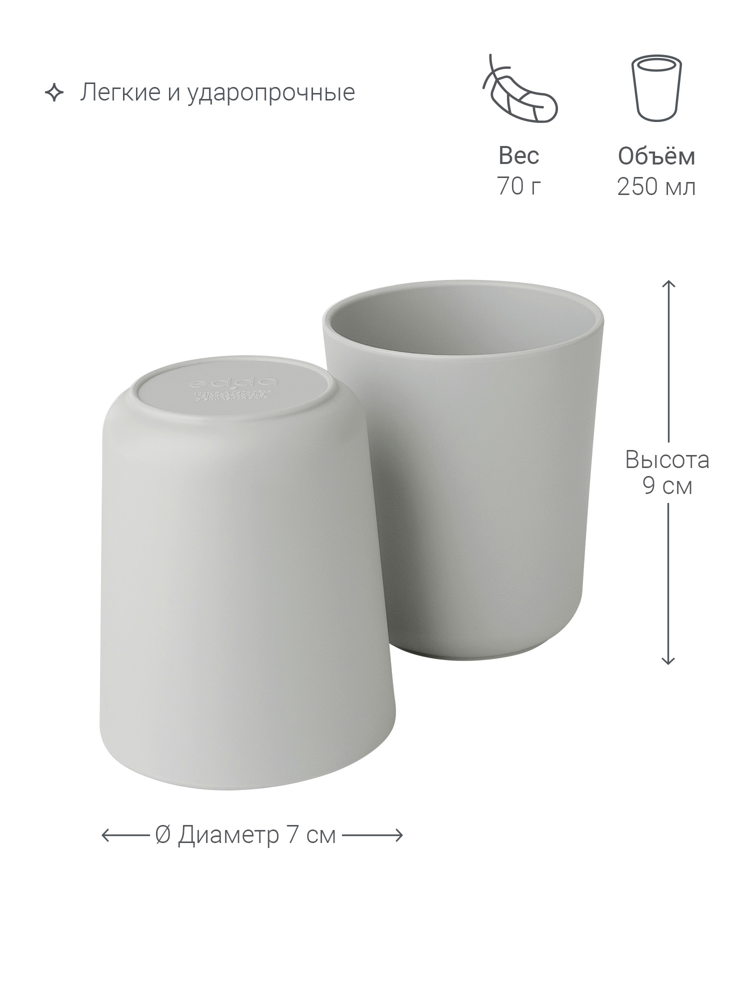 Кружка edda Муссон 250 мл 2 предм. - фото 11