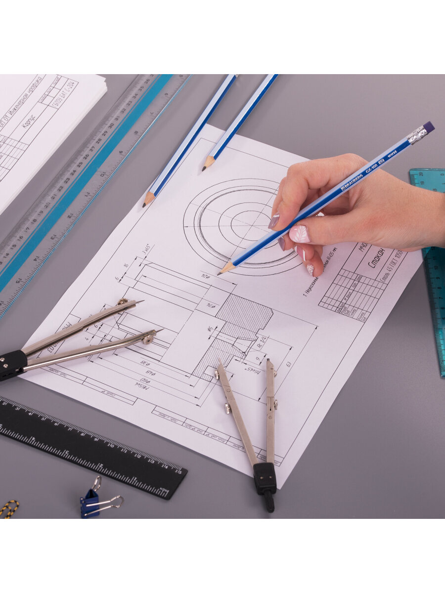 Карандаши чернографитные Brauberg 12 шт. - фото 13