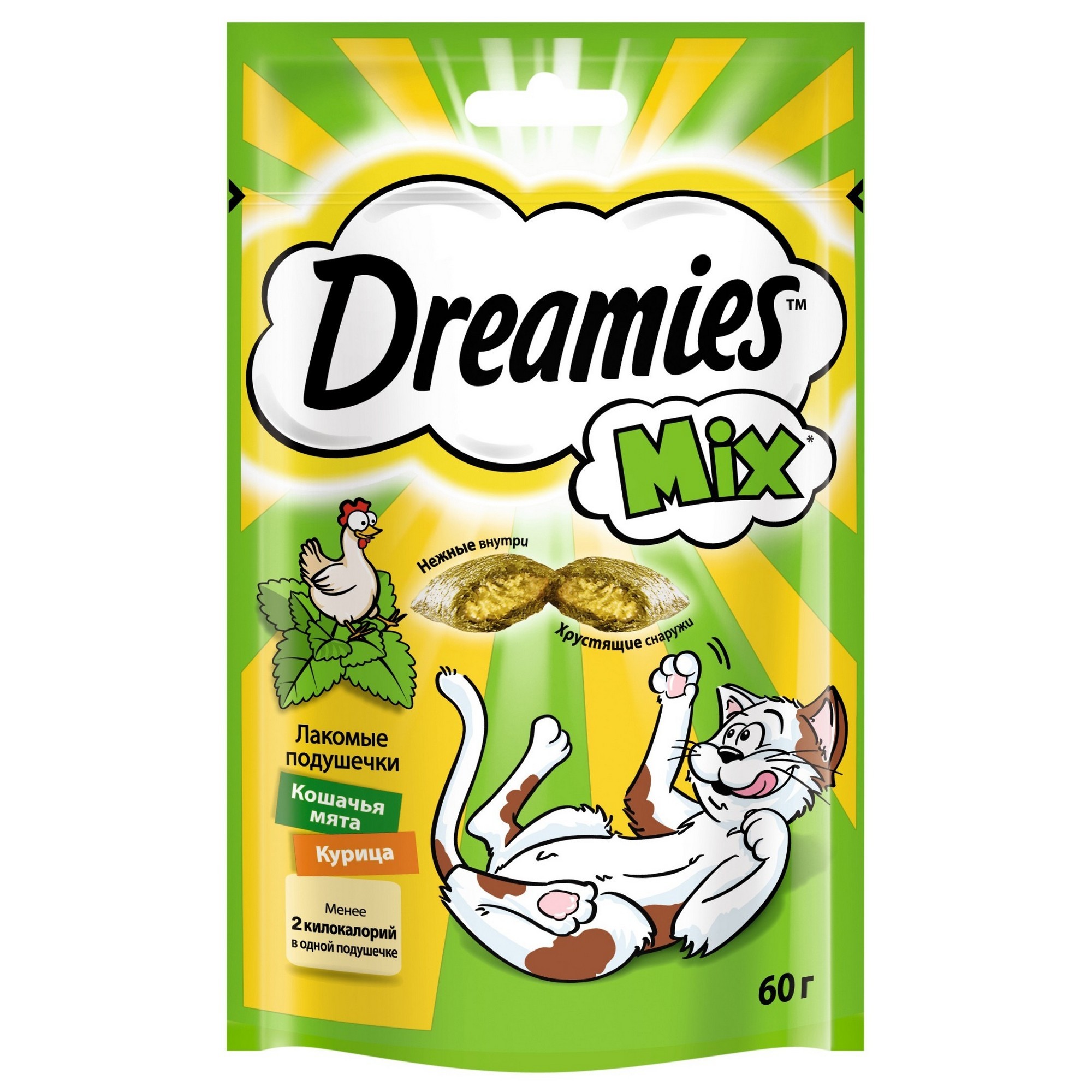 Лакомство для кошек Dreamies микс с курицей и мятой 60г - фото 1