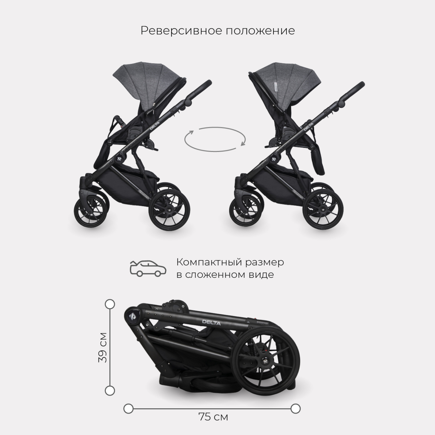Коляска 2в1 Riko Basic Delta Carbon - фото 8