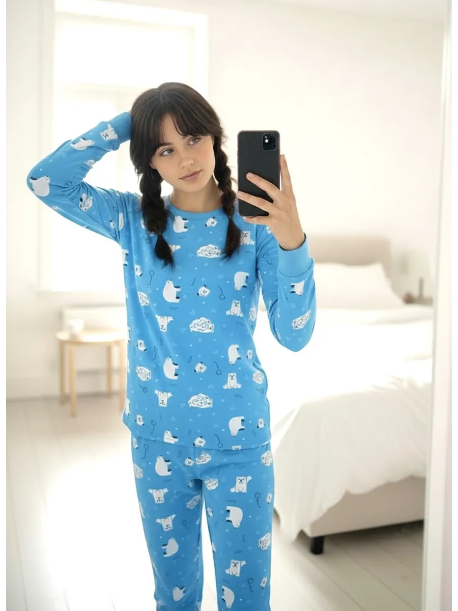 Пижама MIKO YUMI PB-4020ГОЛУБОЙBIG - фото 6