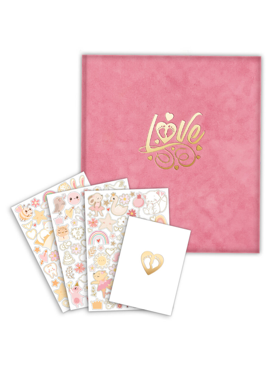 Фотоальбом анкета Brauberg детский семейный для новорожденных с наклейками - фото 1