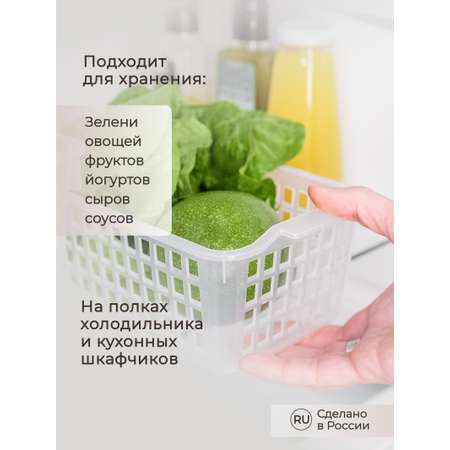 Корзинка универсальная Phibo для хранения в холодильнике прозрачная