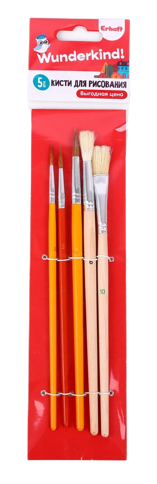 Кисть Erhaft 5 шт. (коза, щетина, пони) в ассортименте - фото 4