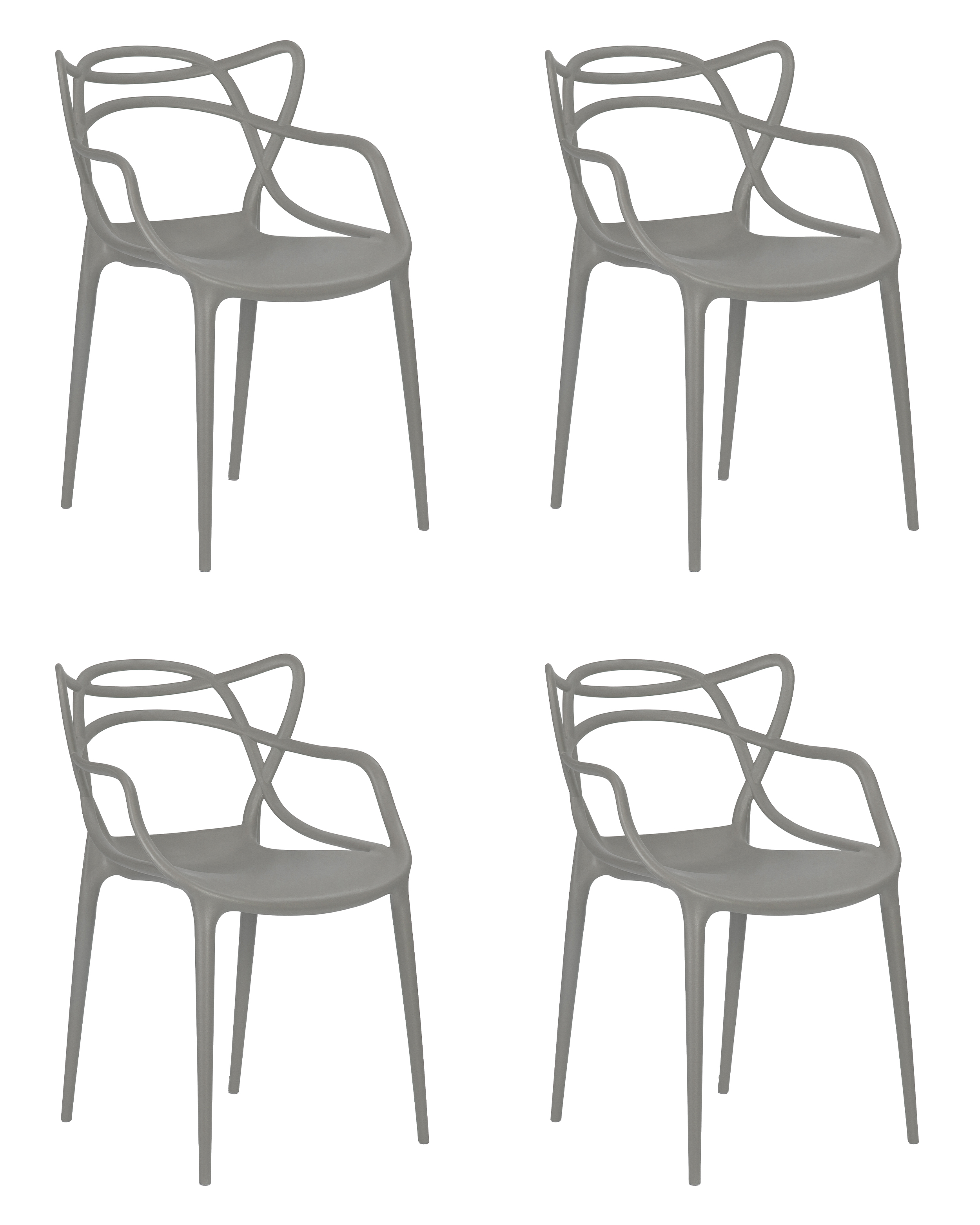 Изображение товара Набор 4 обеденных стульев DOBRIN MASTERS светло-серый без регулировки