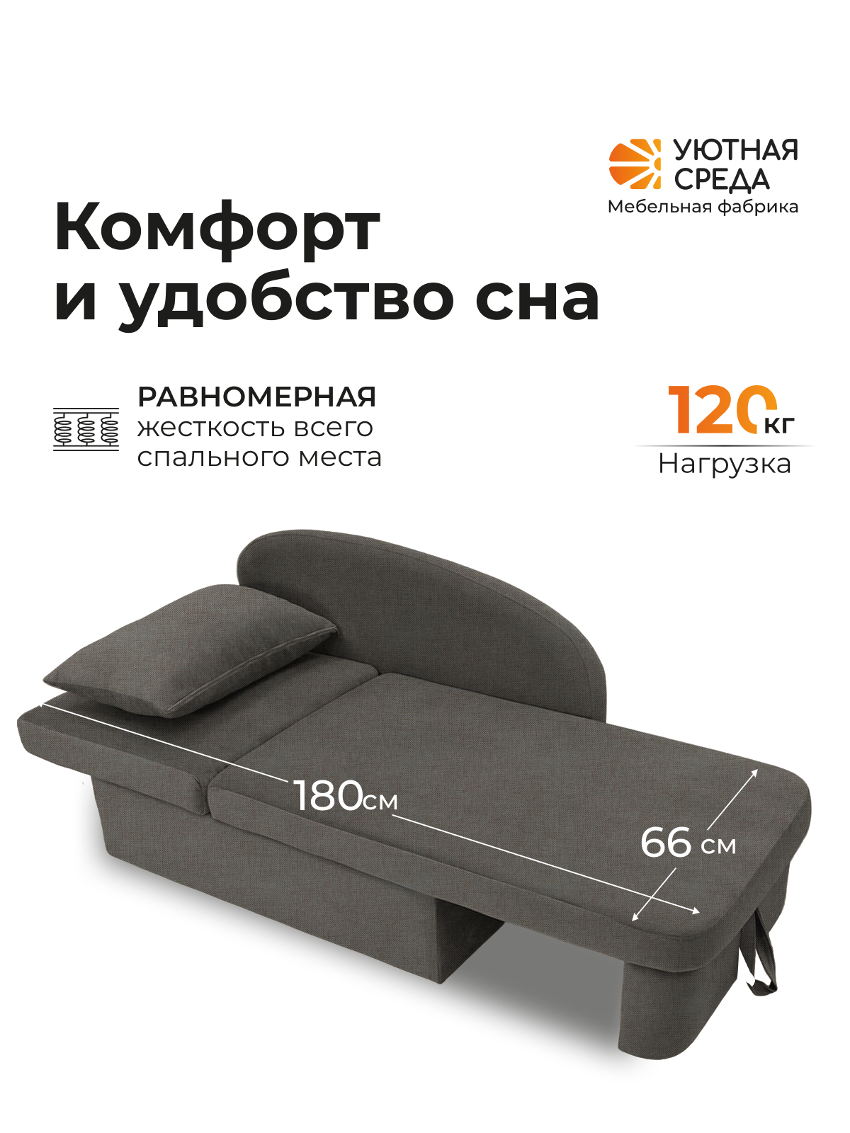 Диван Уютная среда рогожка графит левый черный - фото 3