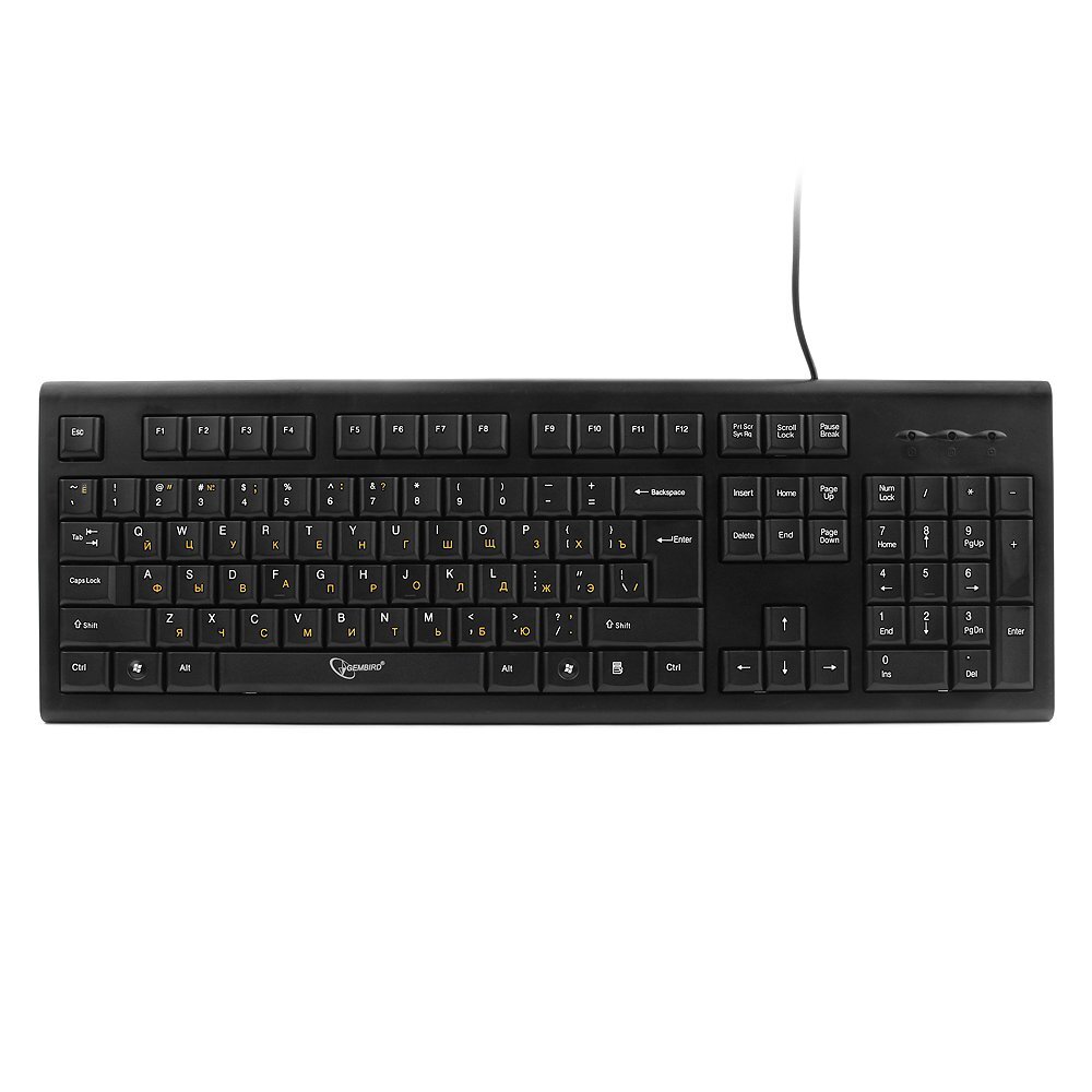 Клавиатура Gembird KB-8353U-BL, USB, черный, 104 клавиши - фото 1