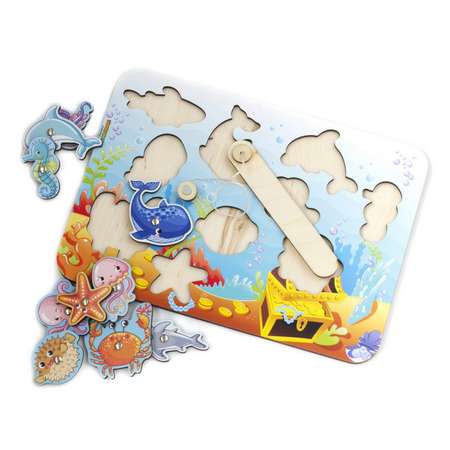 Развивающая игра WOODLANDTOYS Магнитная рыбалка «Морской» 062205