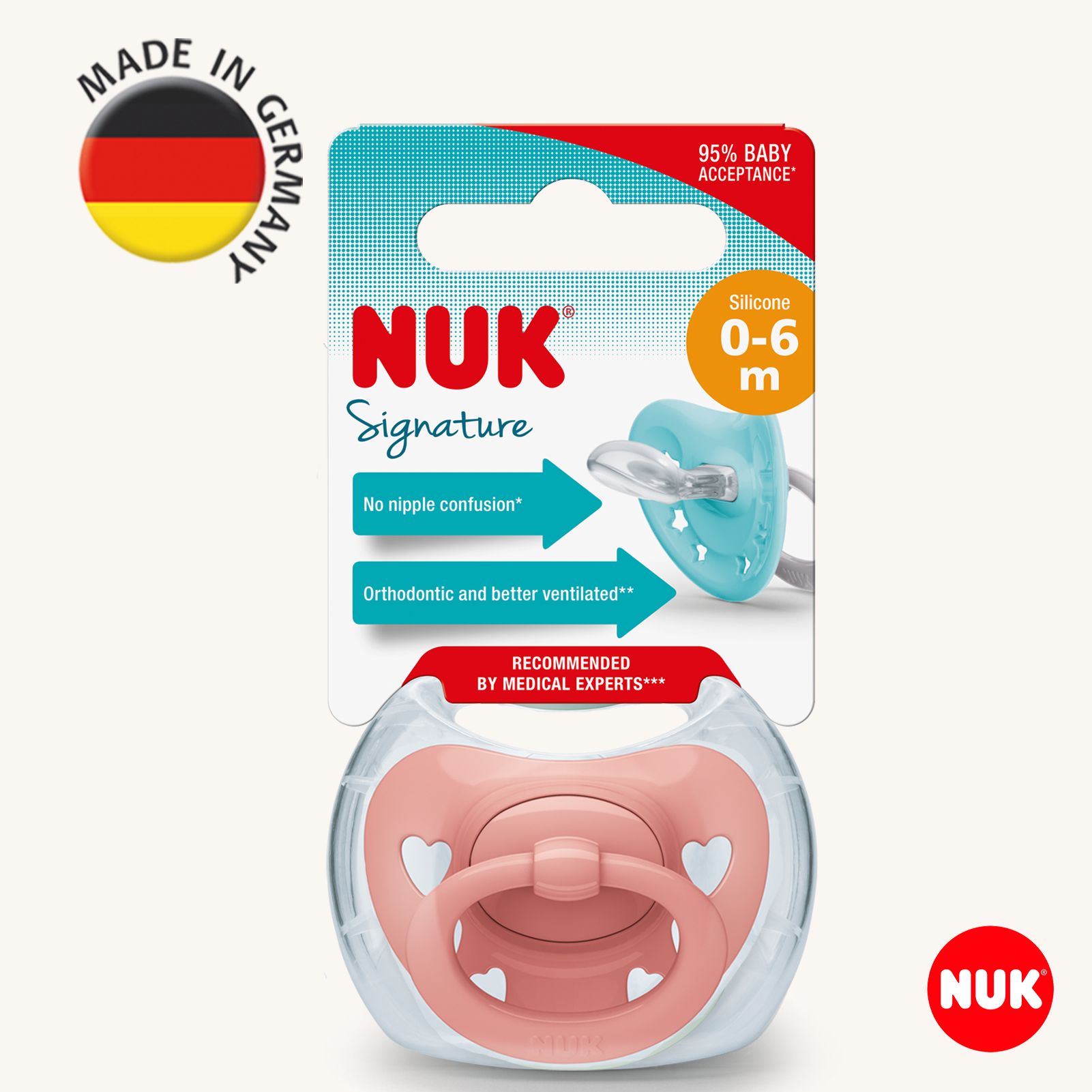 Пустышка Nuk силикон ортодонтическая от 0 мес. - фото 1