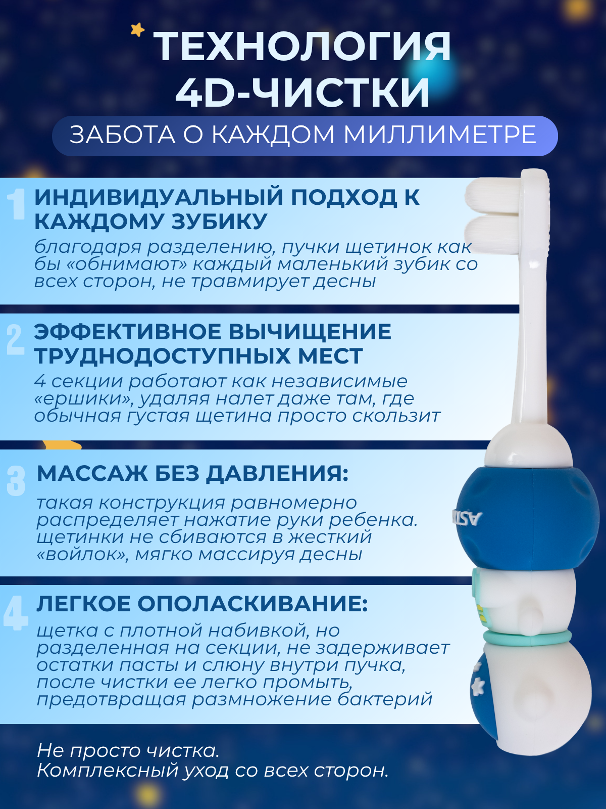 Зубная щетка классическая Чистый Зуб от 0 лет 1 шт. - фото 7