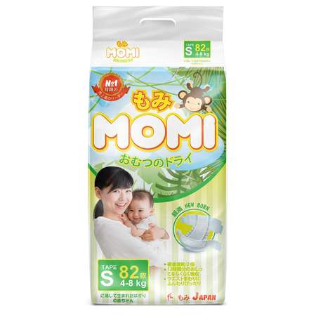 Подгузники Momi S (4-8 кг) 82 шт.