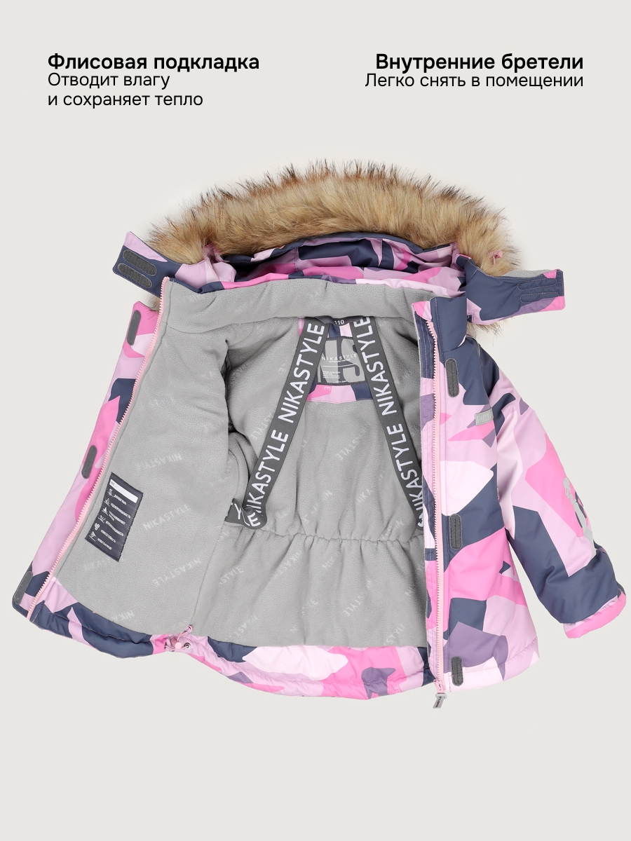 Куртка и полукомбинезон NIKASTYLE 7з1225 розовый/графит - фото 8
