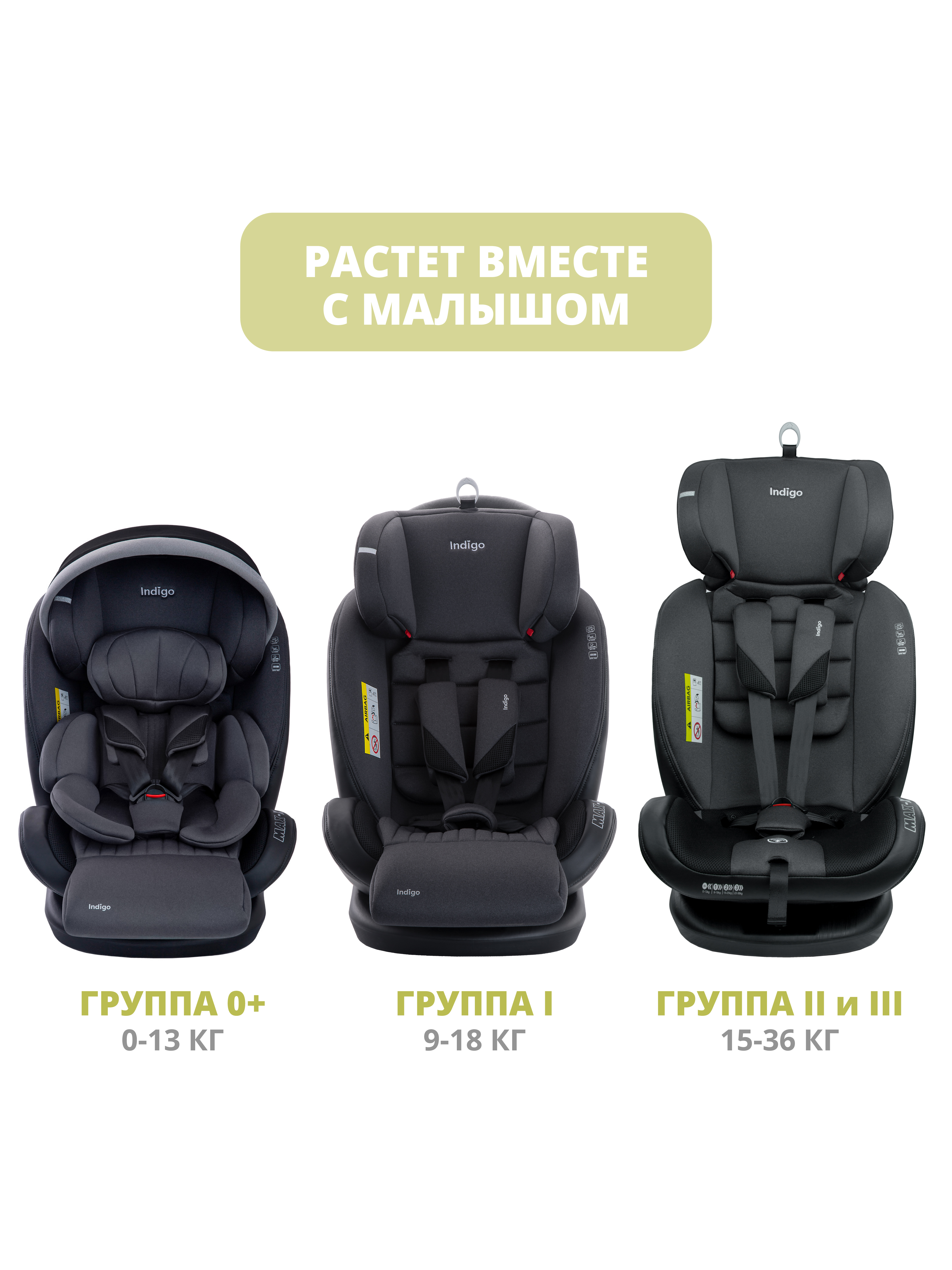Автокресло Indigo MAX-X графит Isofix 0+/1/2/3 (0-36 кг) серый - фото 11