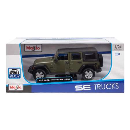Автомобиль MAISTO Jeep Wrangler Unlimited 1:24 зеленый