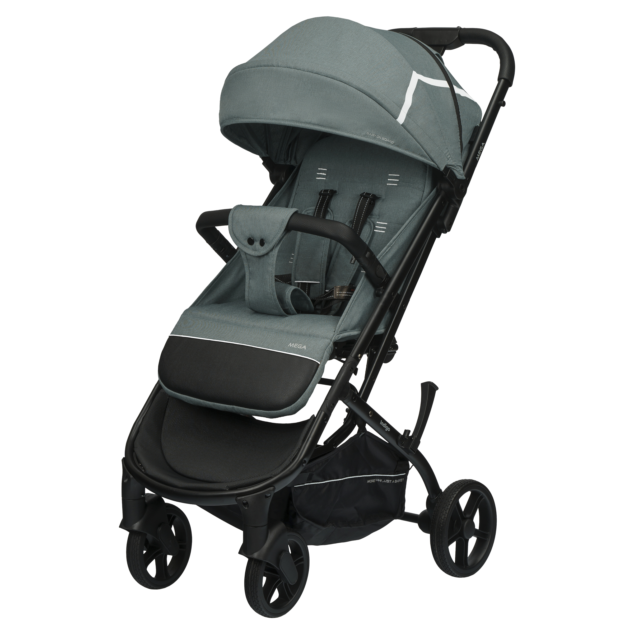 Коляска прогулочная Indigo Mega зеленый - фото 10