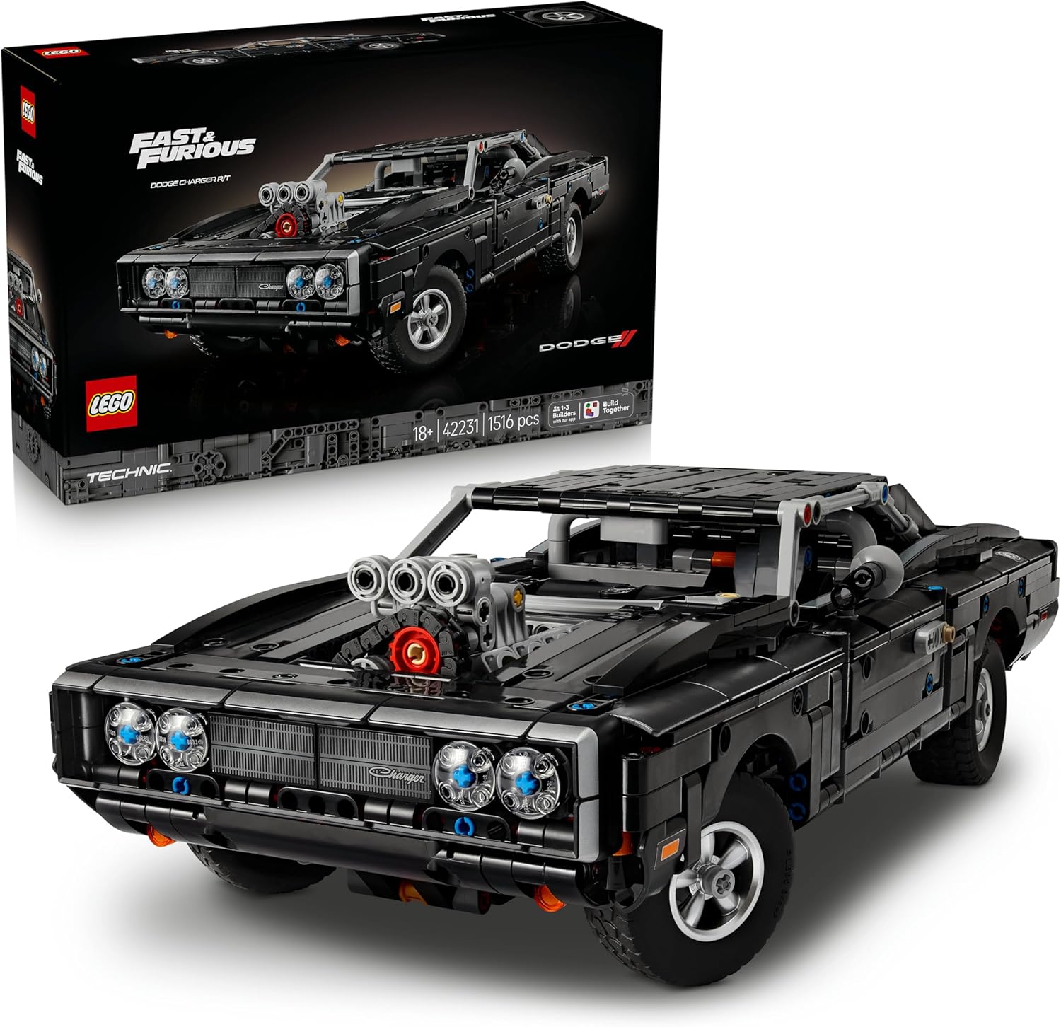 Конструктор LEGO Technic Форсаж додж Чарджер р/т 1516 дет. - фото 1