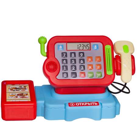 Игровой набор Abtoys продукты, прилавок, касса, тележки и корзинки