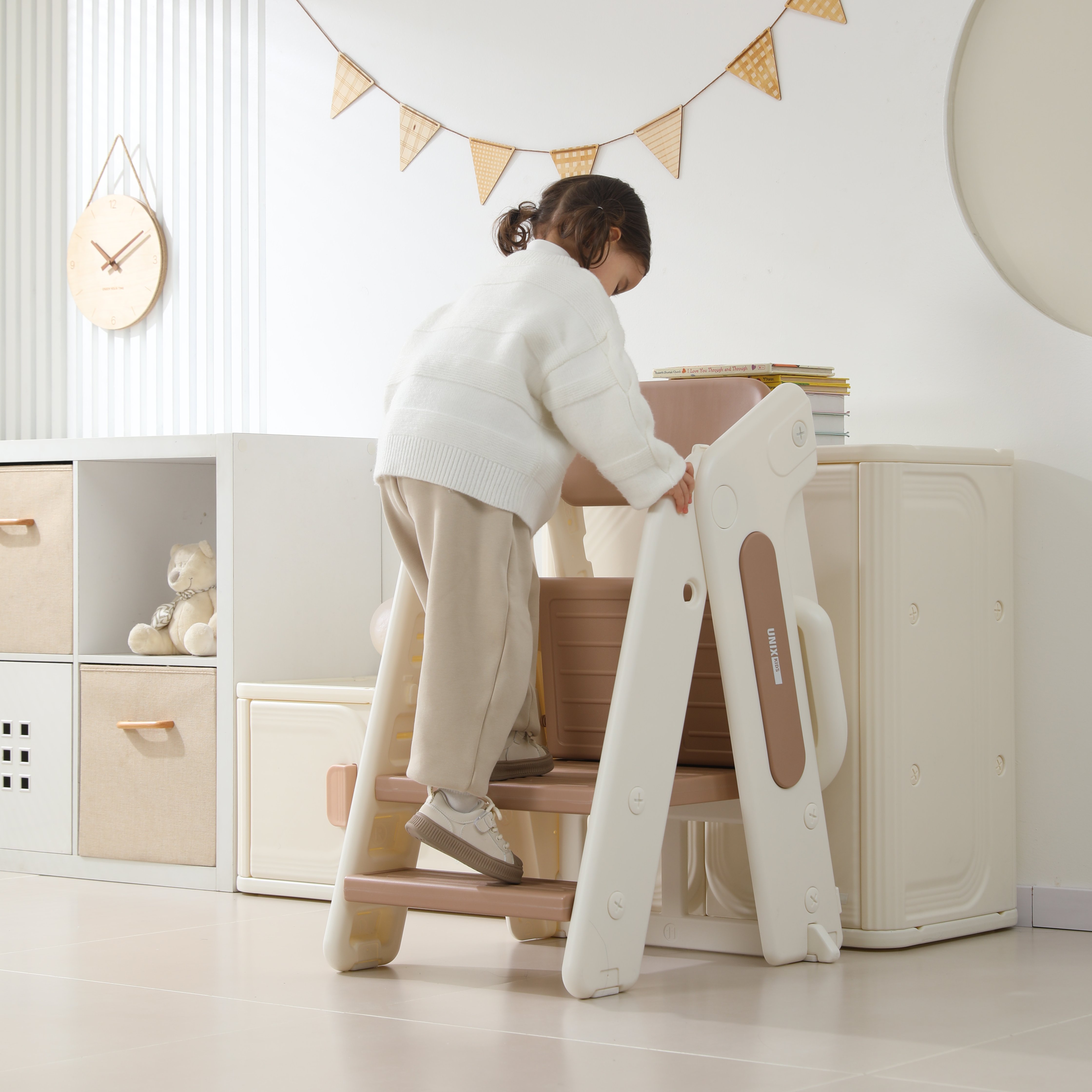 Стульчик для кормления UNIX Kids 3 steps Cocoa бежевый - фото 13