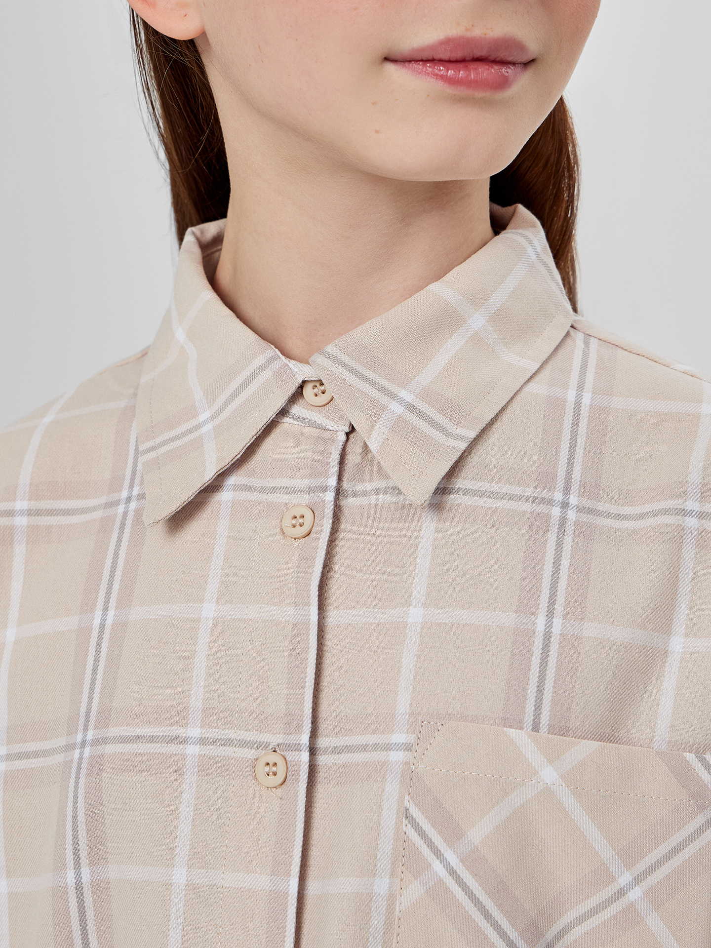 Рубашка Mark Formelle (Марк Формэль) 127981/бежевая клетка - фото 5