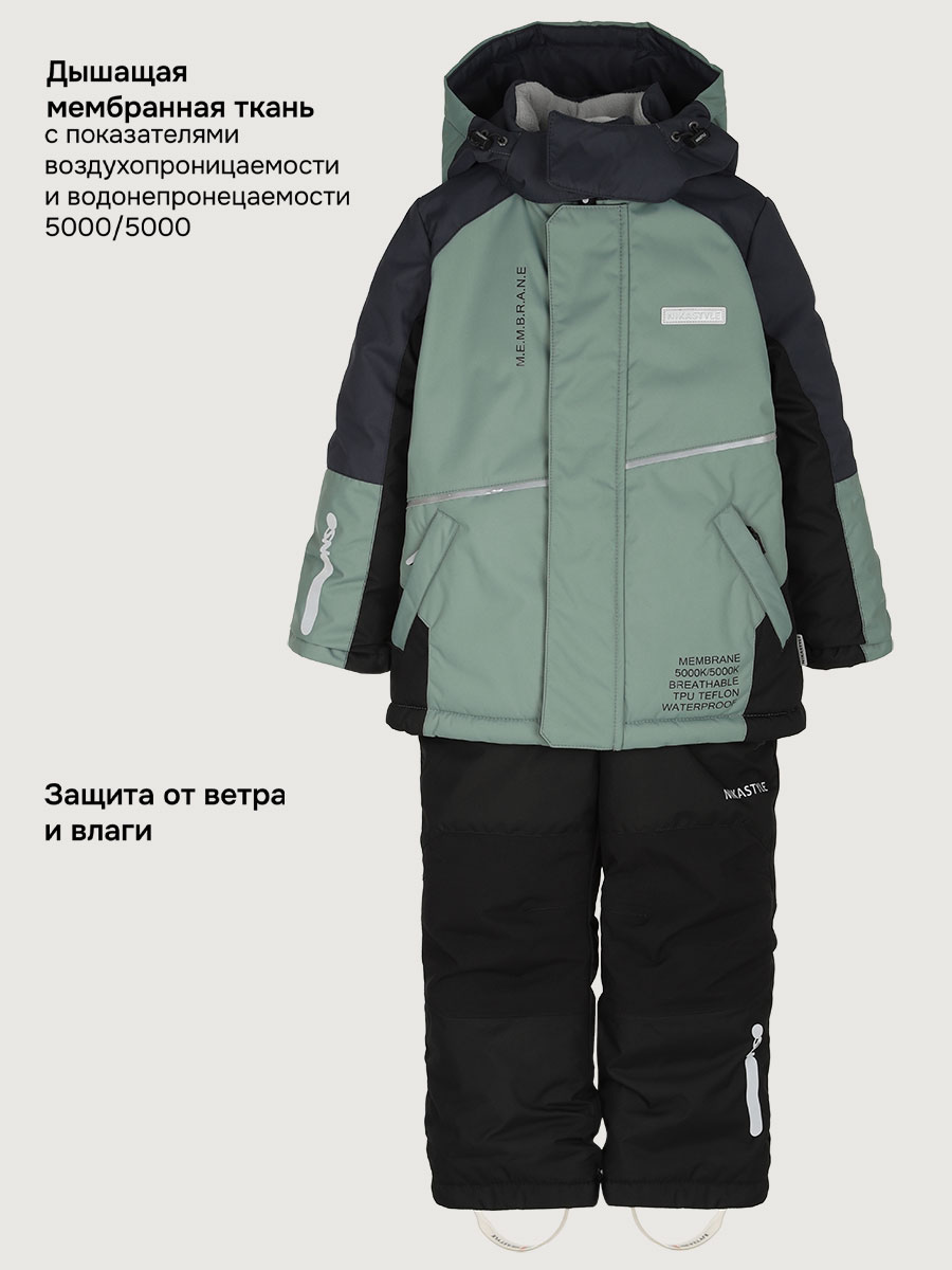 Куртка и полукомбинезон NIKASTYLE 7з5325 полынь/черный - фото 6