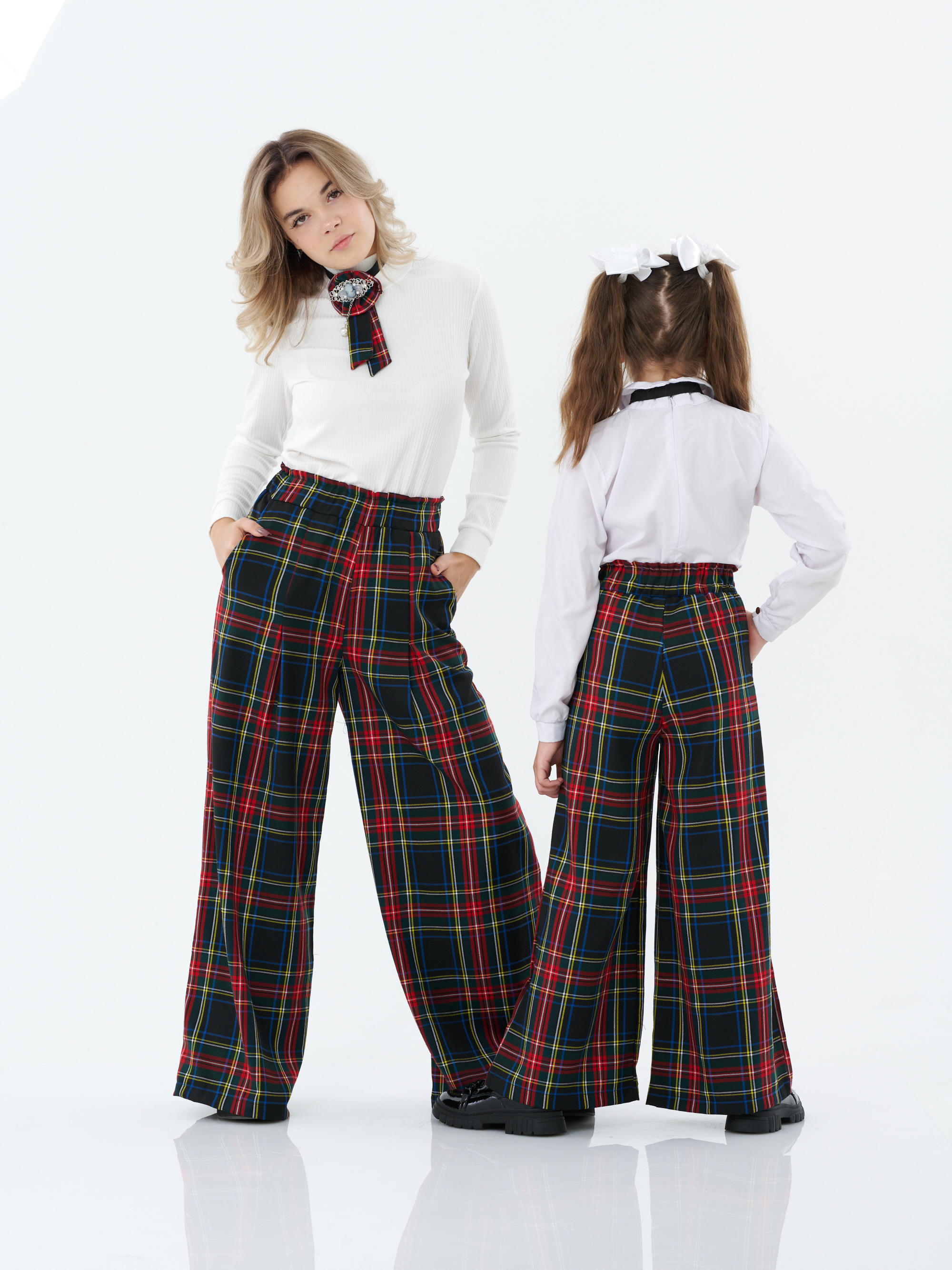 Брюки КрутышОк Т-051 черный, зеленый клетка - фото 6