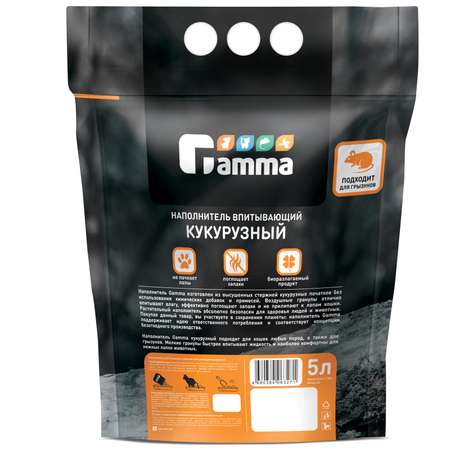 Наполнитель для кошек GAMMA растительный впитывающий 5л