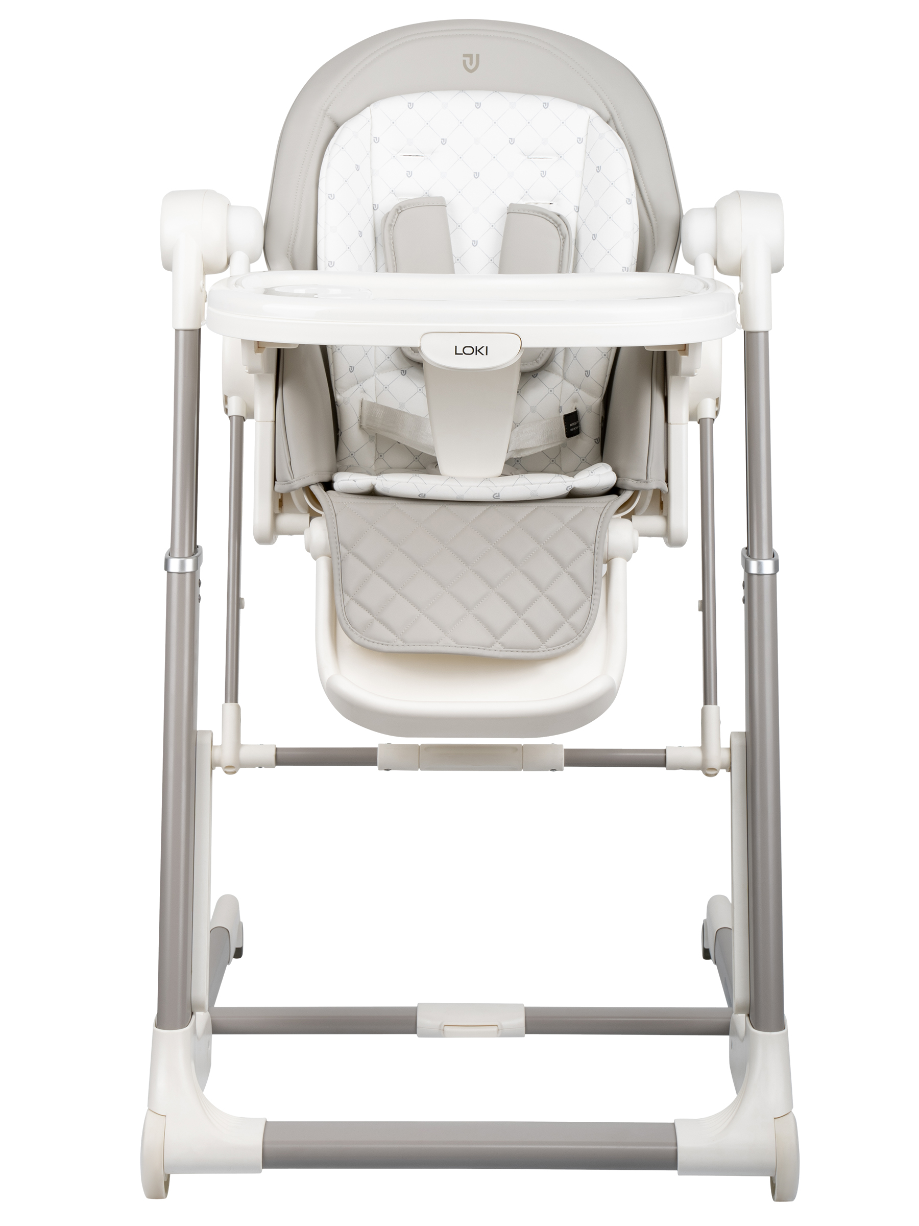 Стульчик для кормления JOVOLA Loki с функцией электрокачели серый - фото 6