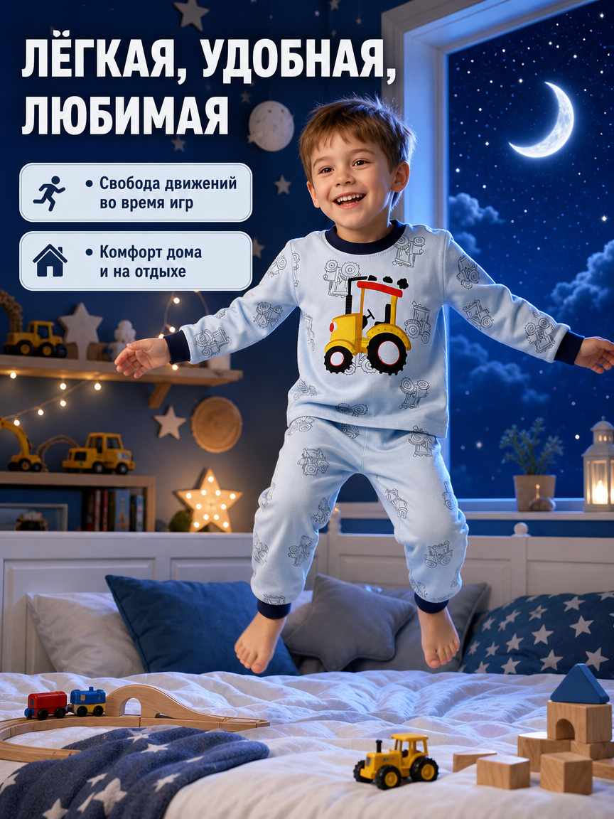 Пижама Bambooland Pajamas_tractor - фото 9