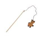 Изображение товара Игрушка для кошек Barbaks Дразнилка из искусственной кожи на деревянной палочке 43см