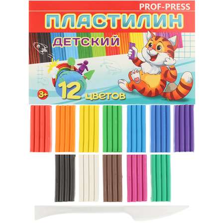 Пластилин Prof-Press 12 цв.