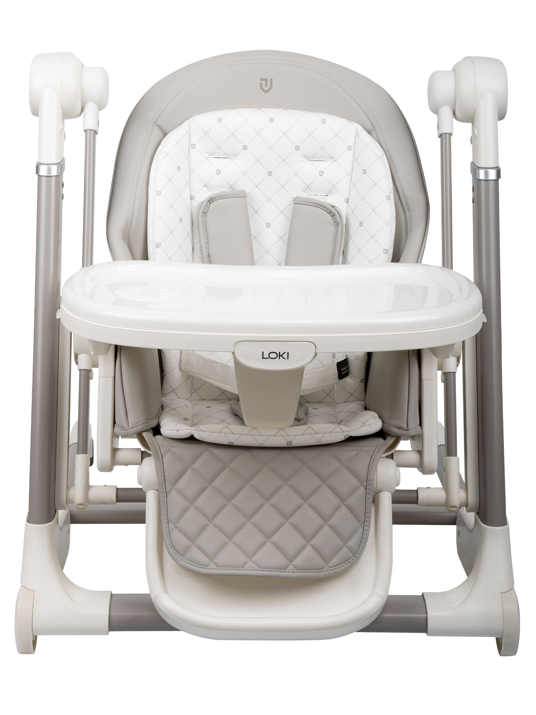 Стульчик для кормления JOVOLA Loki с функцией электрокачели серый - фото 9