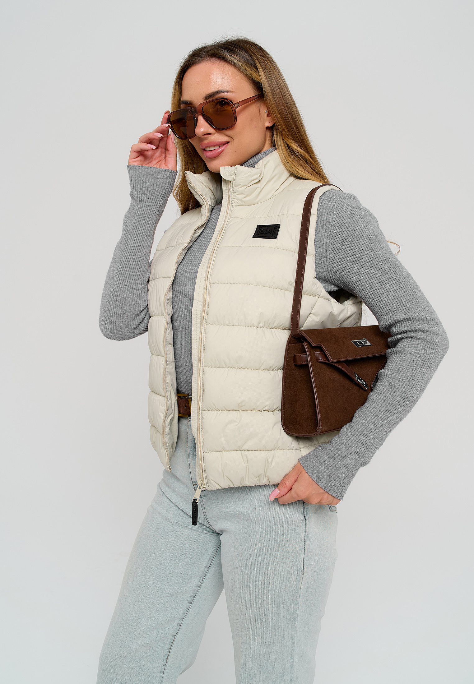 Жилет Stylish AMADEO AV-8508-бежевый - фото 14