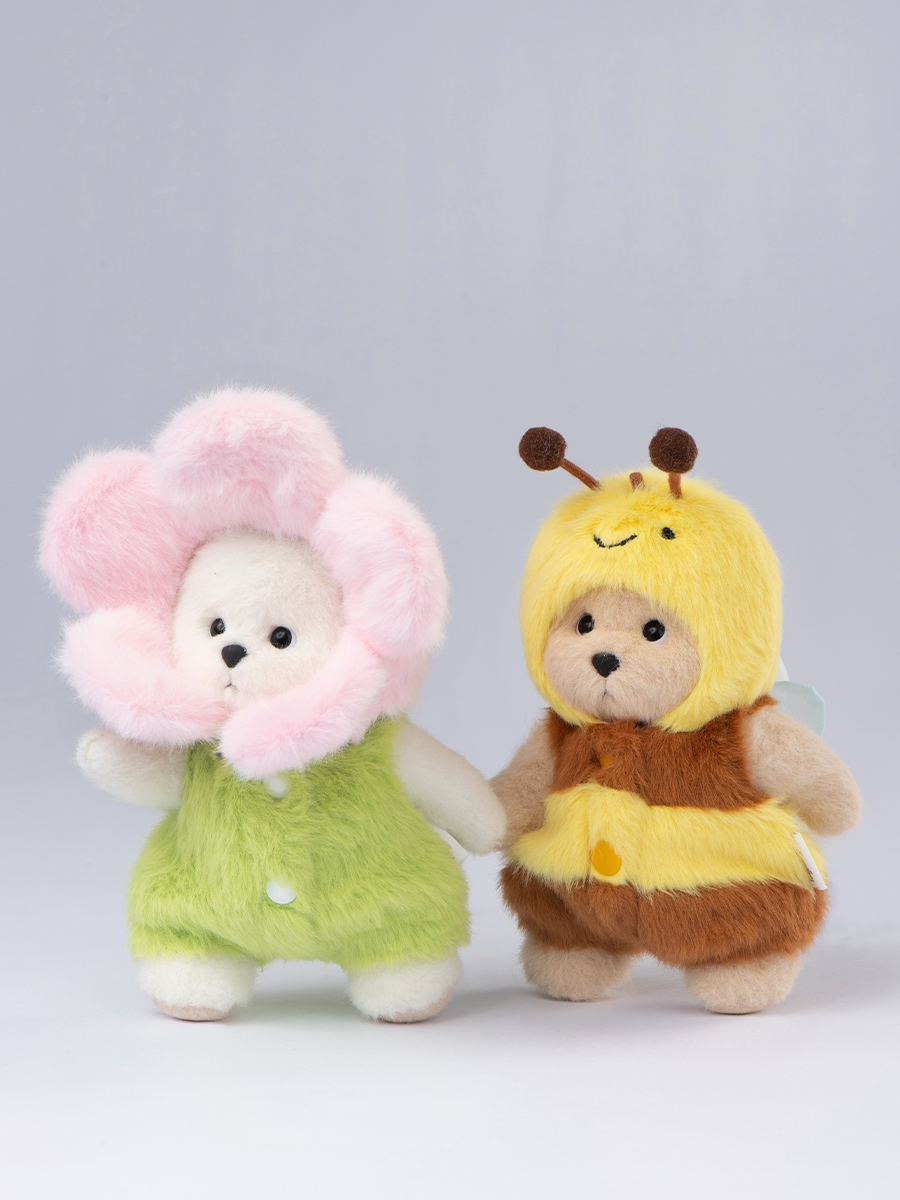 Мягкая игрушка TeddyTales Медведь костюм Цветка брелок - фото 5