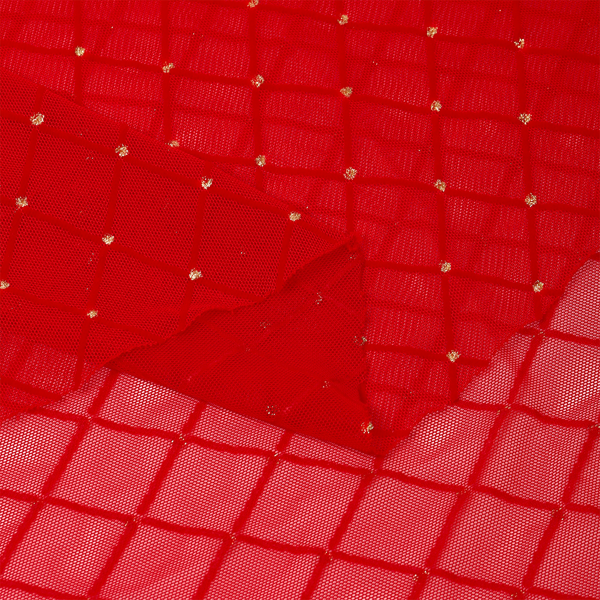 Ткань TBY Сетка эластичная цвет красный уп.1м - фото 5