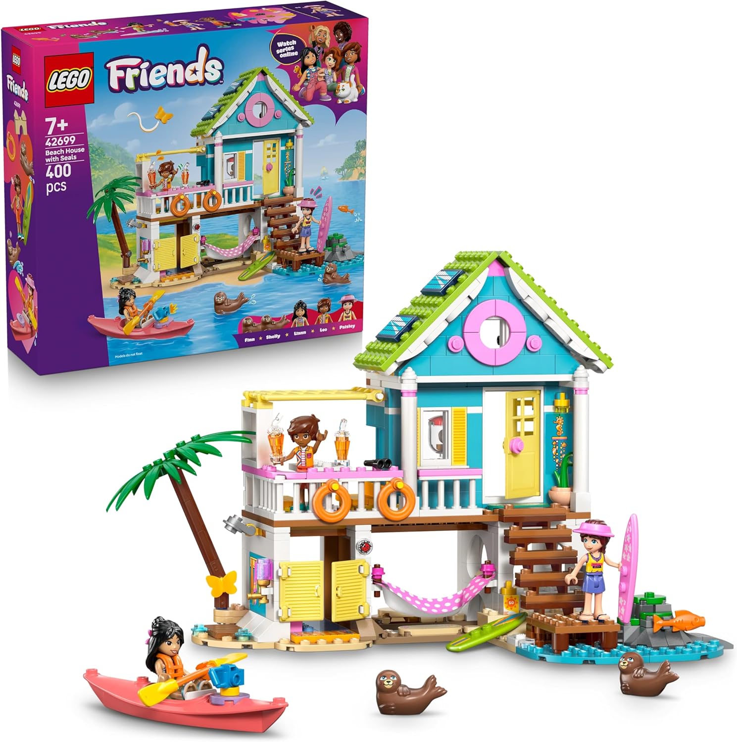 Конструктор LEGO Friends Пляжный домик с тюленями 400 дет. - фото 1