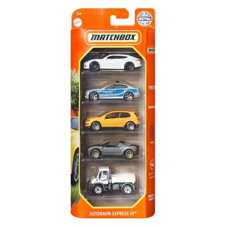Игровой набор Matchbox Autobahn Express 5шт