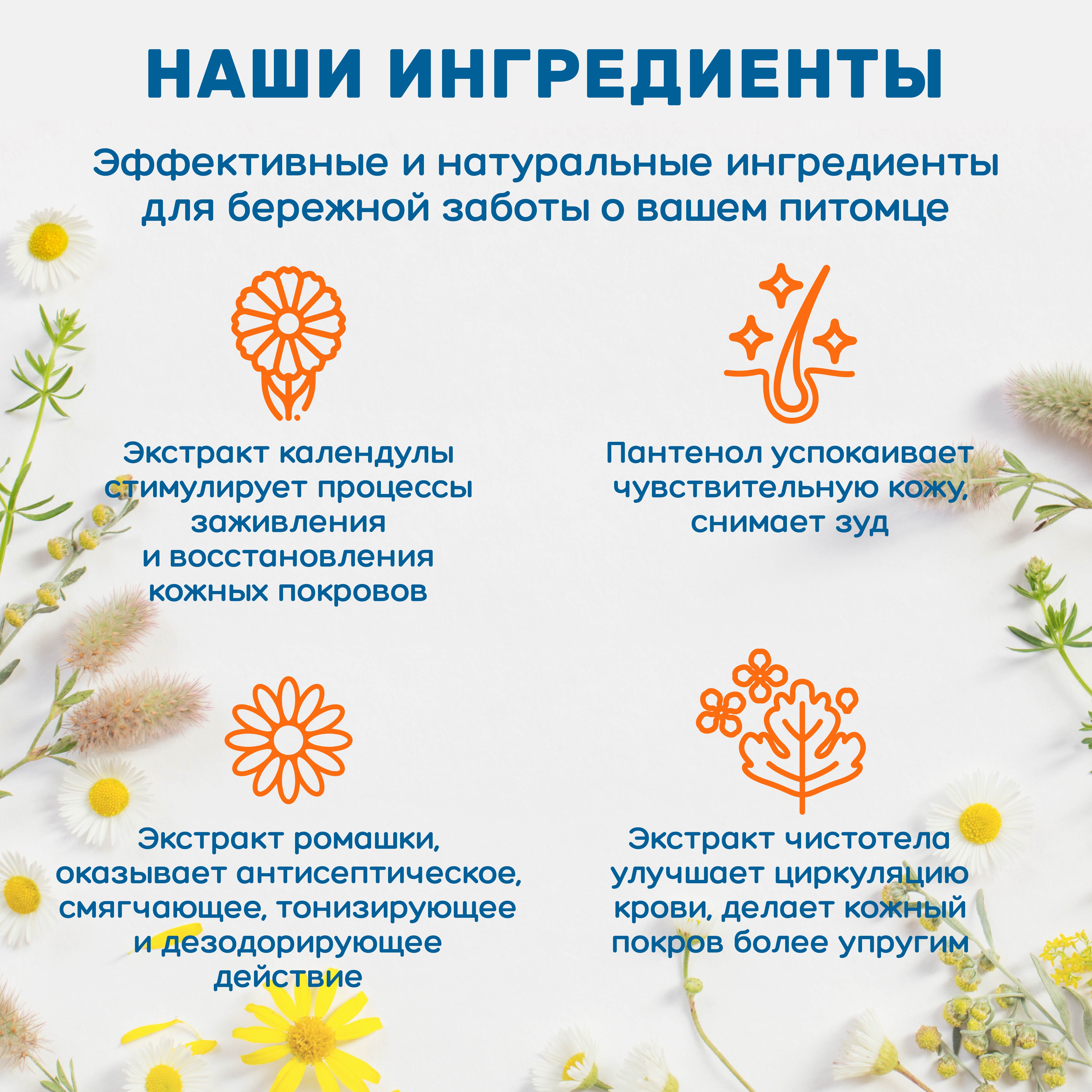 Шампунь ZOORIK от блох и клещей для взрослых собак и кошек инсектицидный 250 мл - фото 6