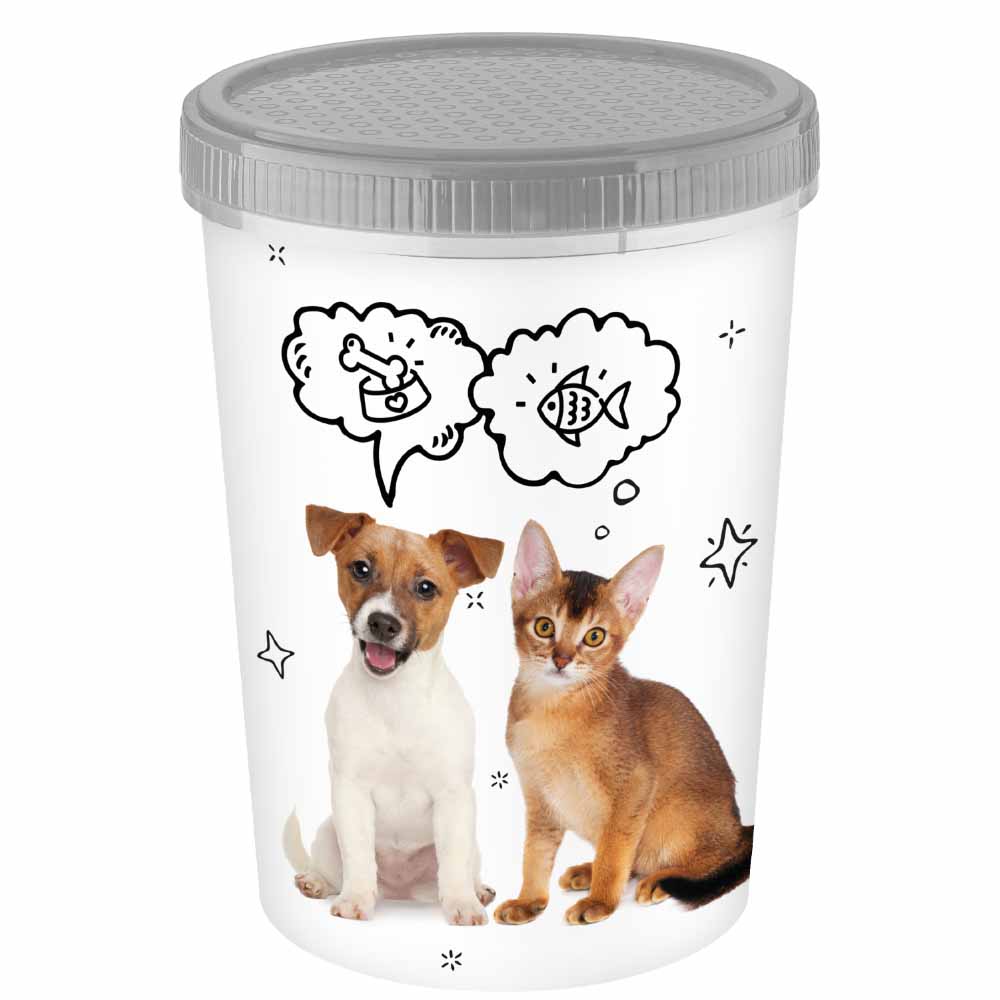 1,6л серый LUCKY PET Контейнер для корма и лакомств - фото 1