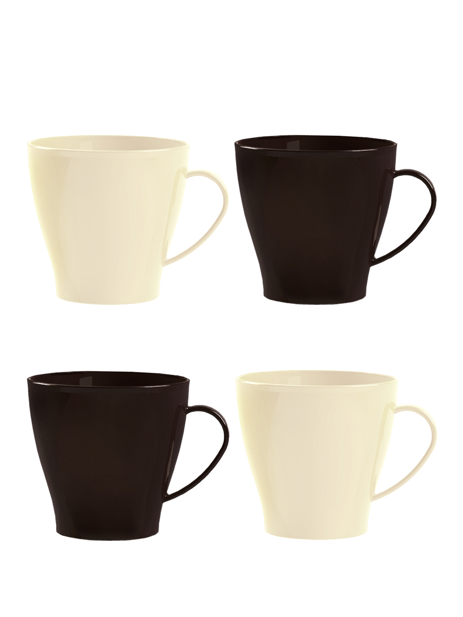 Набор посуды Solaris 4 чашки 0,36л с крышками ванильно-шоколадный - фото 9