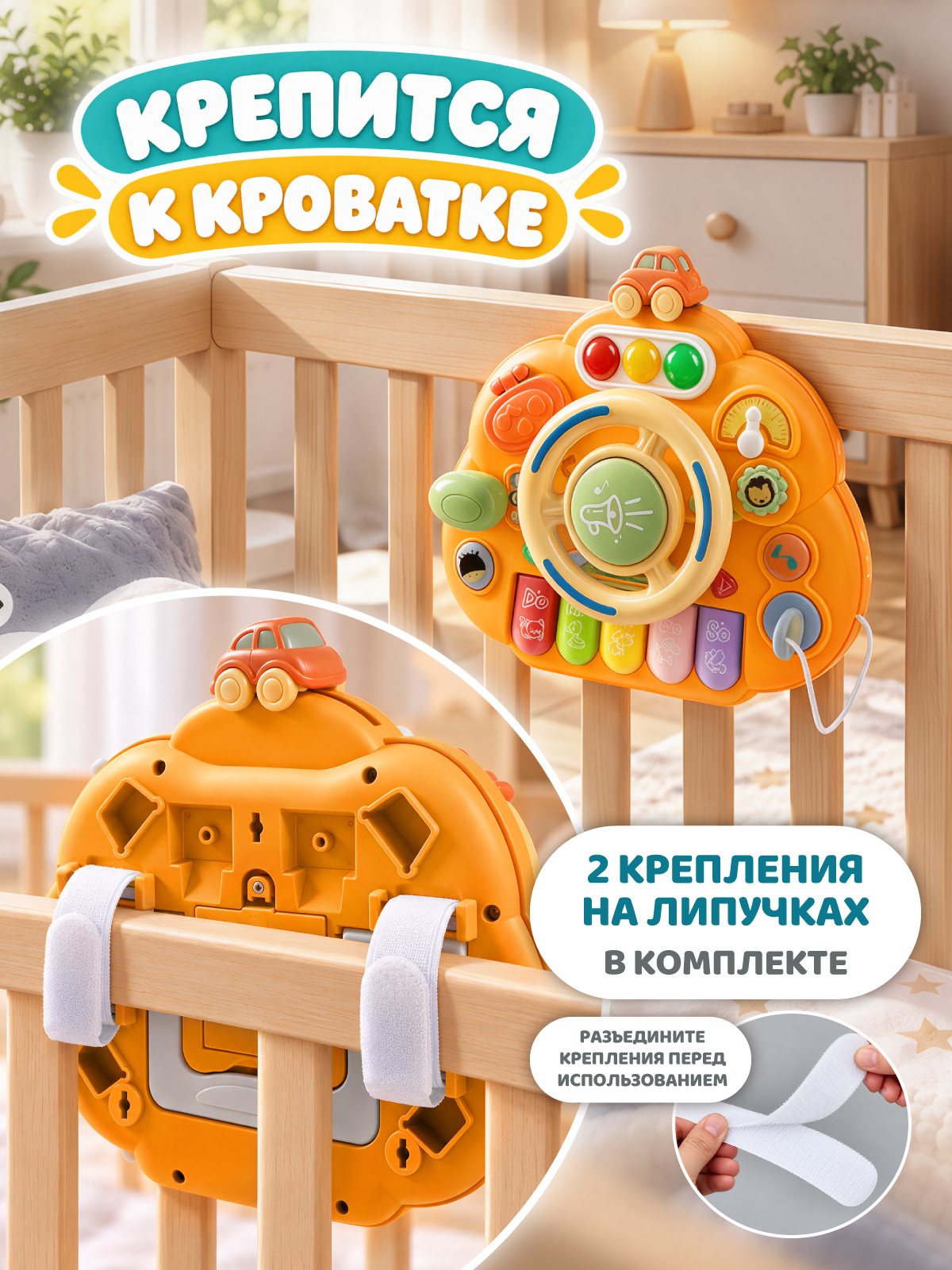 Игрушка Smart Baby развивающий центр Оранжевый - фото 6